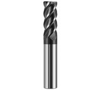 1pcs HRC60 Carbide Corner Radius End Mill 4Flute Metal Router Bit R0.5 R1 CNC R Bullnose Milling Cutter Tungsten Carbide Steel Milling Cutter Tool(12R1XD12X100L,1Pieces)