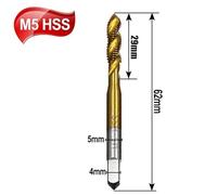 1Pcs HSS Metric Spiral Thread Tap Drill, Hand Tap for Wood and Metal Working, Compatible with M5 M6 M8 Sizes (M5)