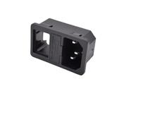 1PCS IEC 320 C13 C14 AC Inlet Power Plug Socket 250V 10A Fuse Red Lamp Rocker Switch Rewirable 3 Pin Electrical Male Female Connector(AC-04,Iron Pins)
