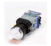 1PCS illuminated rotary button switch 22MM 2-position 3-position self-locking LED rotary switch red and green head LA38-11XD/2(White,2 POSITION_12V)