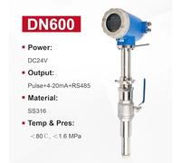 1pcs Industrial Electromagnetic Flow Meter DN200-DN800 Insertion Sensor for Sewage & Tap Water 4-20mA RS485 Output(DN600)