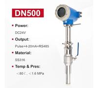 1pcs Industrial Electromagnetic Flow Meter DN200-DN800 Insertion Sensor for Sewage & Tap Water 4-20mA RS485 Output(DN500)