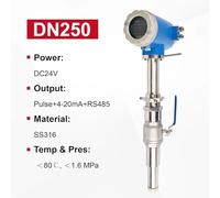 1pcs Industrial Electromagnetic Flow Meter DN200-DN800 Insertion Sensor for Sewage & Tap Water 4-20mA RS485 Output(DN250)