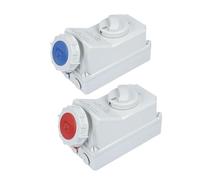 1pcs Industrial Socket Switch 5Pin 63A IP67 Industry Waterproof interlocked Switches Sockets Three-phase Refrigerated Container(32A 5P 6H red)