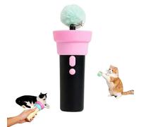 1Pcs Interactive Cat Toy With Telescopic Rope, Electronic Automatic Cat Toy, Fuzzy Ball Launcher Cas Toys for Hunting Exercising, Funny Feather Teaser for Indoor Cas, Boredom Relief & Fun Games (A)