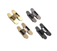 1pcs Invisible Door Hinges 3D Adjustable Concealed Shiny Gold Black Bright Chrome Zinc Alloy Butt Hinge Heavy-Duty