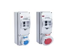 1pcs IP67 Electrical Switches Socket With Miniature Circuit Breaker Protection IP66 Waterproof Lockable Distribution box(5P 32A Red)