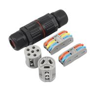 1PCS IP68 Straight Waterproof Connector 2/3/5 Pin Wire Connector Quick Outdoor Push in Terminal Junction Box for 4-10mm Cable(CDF 3P)