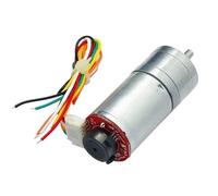 1pcs JGA25-370 DC deceleration Motor with Encoder Speed Measuring Code disc Strong Moment 6V 12V 24V(Encoder Motor,1360rpm,6V)