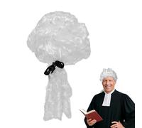 1PCS Judge Wig Costume Accessories Judge Court Lawyer Wig Synthetic Vintage for Halloween Makeup Theme Party Fancy Dress Cosplay