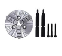 1Pcs K01-50 63 80 Lathe Mini Chuck 3 Jaws Woodworking Hand Chuck with Mounting Thread Screw Rod Self-Centering Lathe Tool(K01-80B)