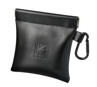 1PCS KBEAR BP01 Plus in Ear Monitor Case for IEMS, Mini Portable PU Leather Headphones Case with Spring-Loaded Closure for KZ ZS10 PRO, ZAR, ZAS, Earbuds, IEMs Cable, Eartips (Black, Medium - 1PCS)