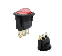 1PCS KCD1-2 12V 220V Round Rocker Point Boat LED Light Toggle Switch SPST ON/Off top Sales Electrical Controller KCD1(KCD1-2 Red 3pin,12V)