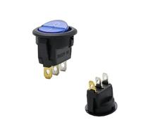1PCS KCD1-2 12V 220V Round Rocker Point Boat LED Light Toggle Switch SPST ON/Off top Sales Electrical Controller KCD1(KCD1-2 Blue 3pin,12V)