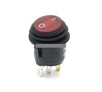 1Pcs KCD1 Circular Waterproof Rocker Switch 3Pin ON/OFF With Red Lighting Power 220V