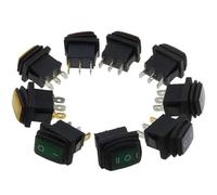 1PCS KCD1 Waterproof switch 2/3PIN with lights button rocker power switch oil-proof and dust-proof ON-OFF ON-OFF-ON(3gear 3pin Green,12V)