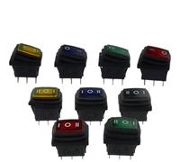 1PCS KCD1 Waterproof Switch 2/3PIN With Lights Button Rocker Power Switch Oil-proof And Dust-proof ON-OFF ON-OFF-ON(2gear 2pin Blue,12V)