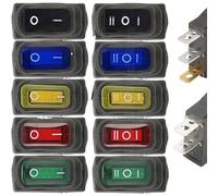 1Pcs KCD3 Rocker Switch ON-OFF/ON-OFF-ON 2/3 Position 2/3 Pin, 12V/220V(Black,12 V)