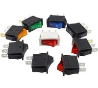 1PCS KCD3 Rocker Switch ON-OFF ON-OFF-ON 2 Position 3Pins Electrical equipment With Light Power Switch 16A 250V / 20A 125V AC(3PIN Red)