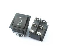 1PCS KCD4 black rocker switch 25x31mm 3 mode 6-pin boat switch 16A AC250V 20A AC125V(Black No-light x1PC)