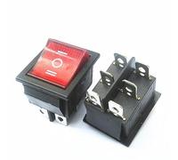 1PCS KCD4 black rocker switch 25x31mm 3 mode 6-pin boat switch 16A AC250V 20A AC125V(Red with light x1PC)