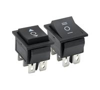 1PCS KCD4 Black Rocker Switch Power Switch ON-OFF-ON 3 Position 6 Pins The arrow is reset 16A 250VAC/ 20A 125VAC IDGTTLDF(Black ON-OFF-ON)