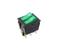 1PCS KCD6 16A 250V AC Rocker Switch Boat Switch 6Pins With Lamp ON-OFF KCD8 20A125V AC The Power Switch IDGTTLDF(6Pin Green Light)