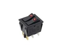 1PCS KCD6 16A 250V AC Rocker Switch Boat Switch 6Pins With Lamp ON-OFF KCD8 20A125V AC The Power Switch IDGTTLDF(6Pin Red Cat Eye)