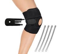 1Pcs Knee Support Brace for Men and Women,Patella Knee Support,Runners Knee Brace,Adjustable Open Patella Knee Brace for Arthritis,Joint Pain Relief, Running,Knee Strap with Side Stabilizers(Black)