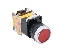 1PCS LA38 series 22mm flat head button switch 1NO/1NC instantaneous button switch 2 positions power start control switch(Short handle)