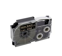 1Pcs Label Tape 6mm 9mm 12mm XR-12WE XR-9WE XR6WE XR-12YW XR9YW Compatible with KL-60 KL-100 120 Label Maker(Gold on Black)
