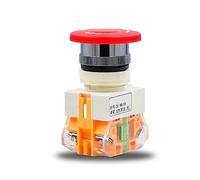 1Pcs LAY7-11ZS LAY7 Install The 22 Mm The Mushroom Head Scram Button Switch Elevator Emergency Stop Switch 10A 600V