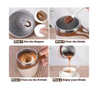 1PCS Lazy Coffee Stirring Cup Auto Magnetic Rotating Electric Milk Mark 304 Stainless Steel