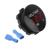 1pcs LED Digital Volt Meter for Car Marine Motorcycle Waterproof Battery Voltage Gauge for Easy Reading (Red)