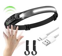 1PCS LED Head Torch, USB Headlamp 350 Lumens COB LED Headlight 80g Motion Sensor Headtorch with IPX4 Waterproof for Kids Adults, Running, Camping, Hiking, Fishing, Hunting, Climbing