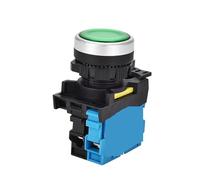 1PCS/LED Light Electrical Switch LA36M 22mm 10A 12v 24v 220v LED Momentary locked Power Push Button On Off with/without Fixation(YELLOW LED,2NC_LATCHING_36-48V)