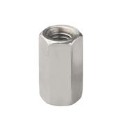1Pcs Left Hand Thread 304 Stainless Steel Hex Rod Coupling Nuts Standoff Spacer Long Nut M6 M8 M10 M12 M14 M16(M8x25mm)