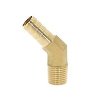 1pcs Legines Brass Hose Barb Fittings 45 Degree Elbow 8mm 9mm 10mm ID to ZG1/8" 1/4" Male Thread Adapter(8mm-02)