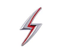 1PCS Lightning Car Stickers, 3D Lightnings Emblem Metal Cars Decals,3.15", Bumper Sticker for Vehicles, SUV, Motrocycle, Truck, Window, Fridge, Laptop, Badage Decorations (Silver and red)
