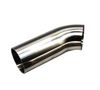 1pcs Long 100mm 19/25/38/51/57/63/76mm Health Level 304 Stainless Steel Welded 45 Degree Elbow Polished Extended Straight Edge(57mm x 2mm)