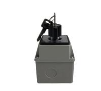 1PCS LW26-20MS Key Cam Switch With Protective Box Three Positions ON-OFF-ON Rotary Changeover Silver Contact 26-20A(3P 12Terminals)