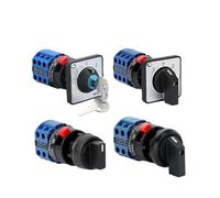 1pcs LW26-20S Series 22mm Single Hole Installation Rotary Cam Switch 20A Changeover Selector YMW26(Long Knob S2,1P)