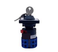 1PCS LW26 Three Position 20A Two Poles Universal Changeover Cam Switch With Lock Key 22mm Hole Easy Installation YMW26-20YS3/2S1