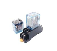 1PCS,LY2NJ,HH62P,Small Electromagnetic Intermediate Relay,AC10A/250V,8PIN,Coil,DPDT,With Socket Base,DC12/24V,AC110/220V,2NO-2NC(Has socket,DC12V)