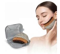 1Pcs Lymphatic Contour Face Brus,Ergonomically Designed Lymphatic Drainage Brush,Relieve Fatigue Facial Massage Tool Contour Face Massager with Storage Case（Brown）