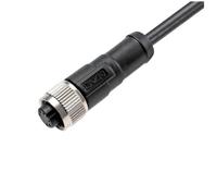 1pcs M12 shield head straight 3P 4 pin 5 holes 6 8 12 cores 1M IP67 waterproof connector angle head(120023 1m,PVC_12P)