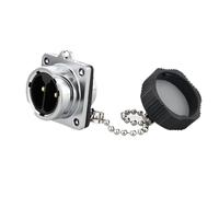 1Pcs M20 Metal Waterproof IP68 Power Signal YZ-20 2 3 4 5 7 9 12 Pin Wire Cable Circular Socket Panel Connector(Male Socket D,2P)