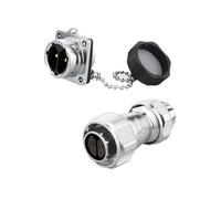 1Pcs M20 Metal Waterproof IP68 Power Signal YZ-20 2 3 4 5 7 9 12 Pin Wire Cable Circular Socket Panel Connector(Set D,2P)