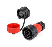 1Pcs M24 Waterproof IP68 Industry Connector 10/12/19/24 Pin YM24 PBT Plastic Soldering Cable Wire Connector(Type A Set,10P)