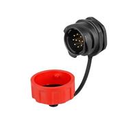 1Pcs M24 Waterproof IP68 Industry Connector 10/12/19/24 Pin YM24 PBT Plastic Soldering Cable Wire Connector(Nut Socket Only,12P)